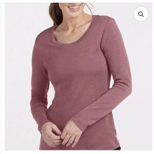 WoolX Women's Kenzie 100% Merino Long Sleeve Tee - Wild Ginger